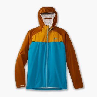 Brooks High Point Waterproof Jacket - Pazifik/Haselnussholz/Ocker
