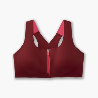 Brooks Dare Zip Run Bra - Beet