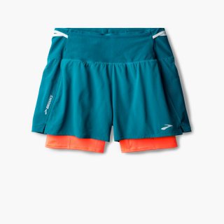 Brooks High Point 3" 2-in-1 Short 2.0 - Himmelsblau/Neo Ember