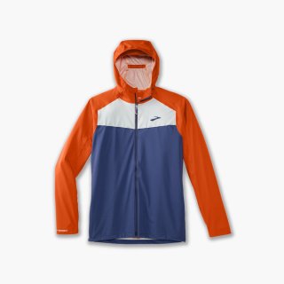 Brooks High Point Waterproof Jacket - Ägäis/Leuchtorange/Hellschiefer