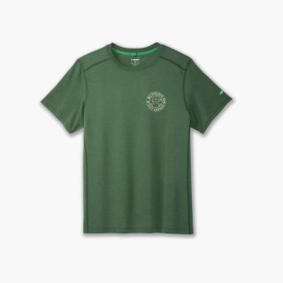 Brooks Distance Short Sleeve 3.0 - Grün/Run Lucky 24