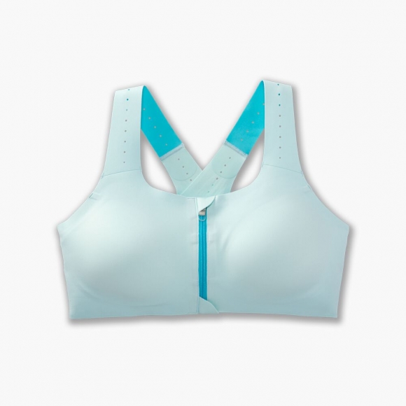 Brooks Zip 2.0 Sports Bra - Eisblau/Blaugrün