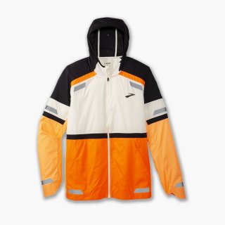 Brooks Run Visible Jacket 2.0 - Ecru/Fluoro Flash/Schwarz