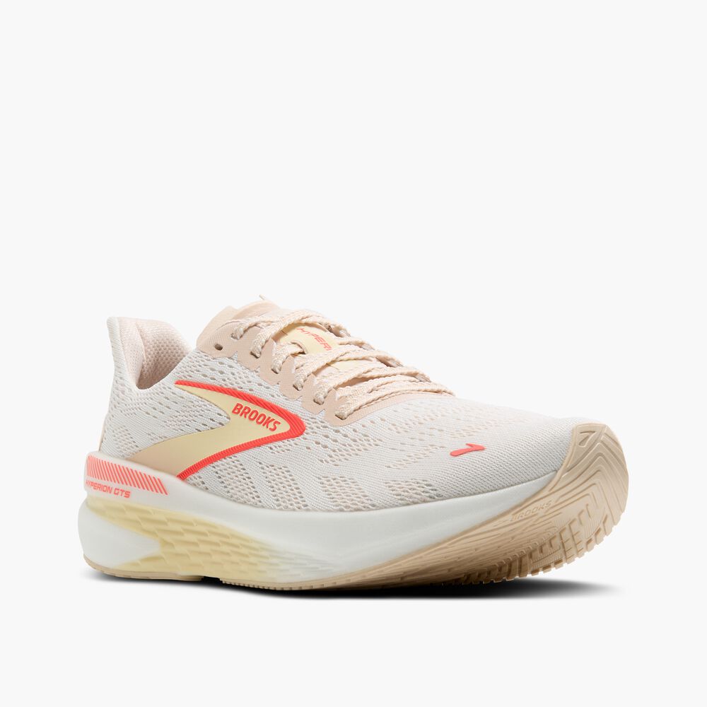 Brooks Hyperion GTS 2 - Weiß/Pfirsich/Koralle