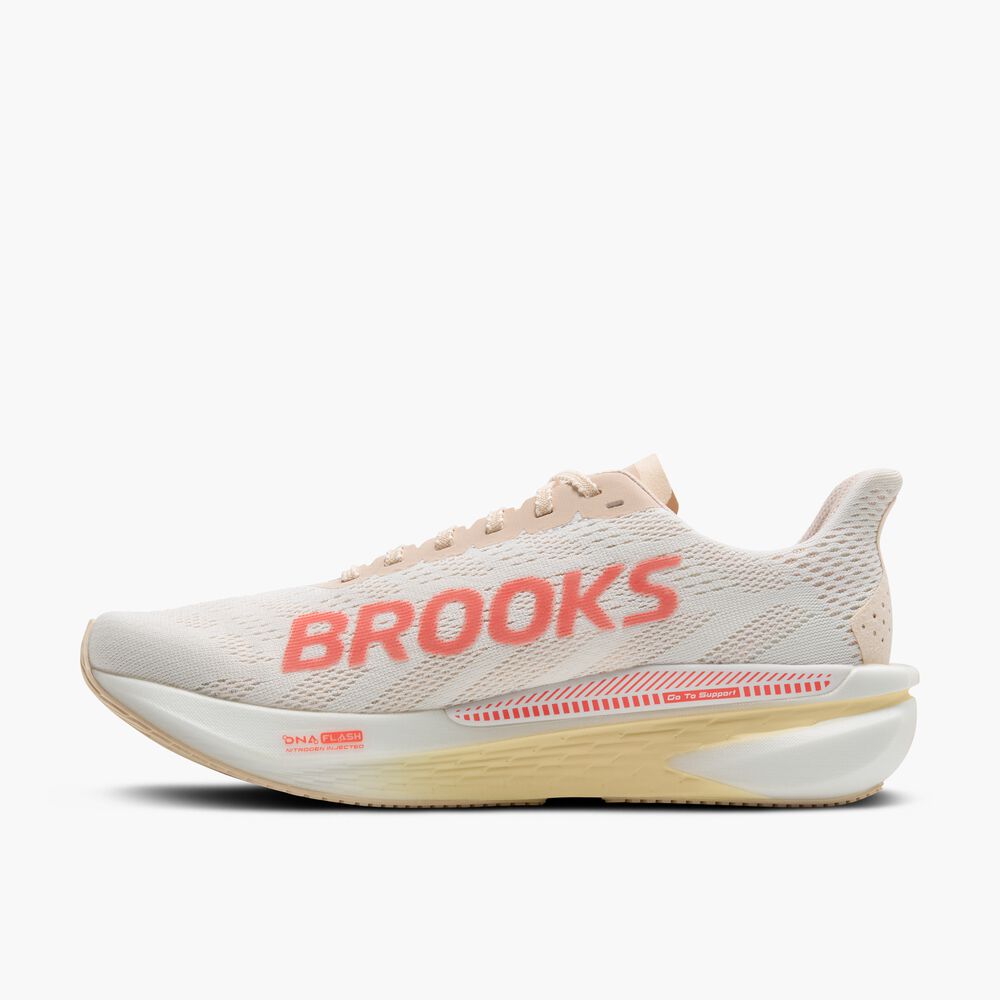 Brooks Hyperion GTS 2 - Weiß/Pfirsich/Koralle