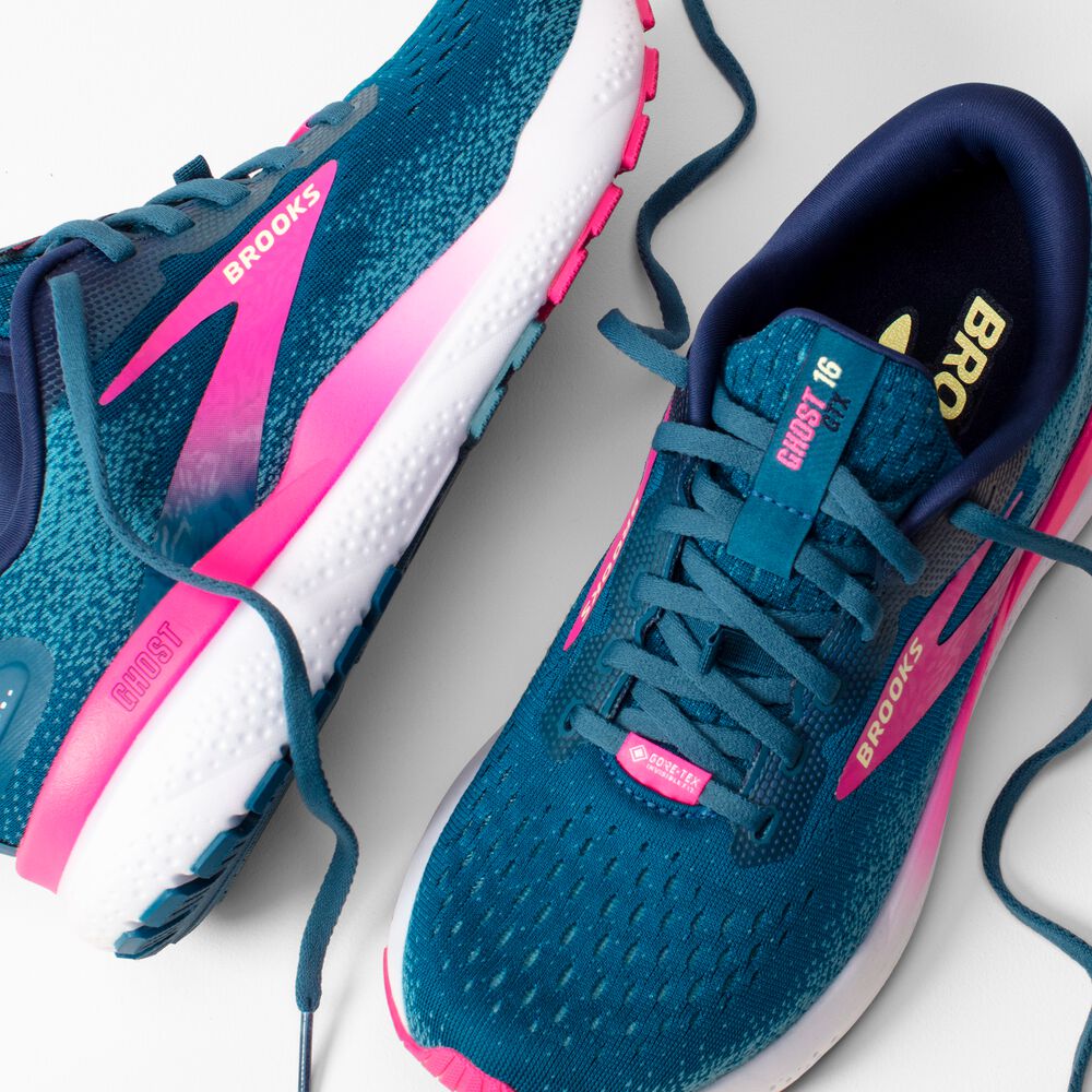 Brooks Ghost 16 GTX - Marokkanisches Blau/Pink/Gelb