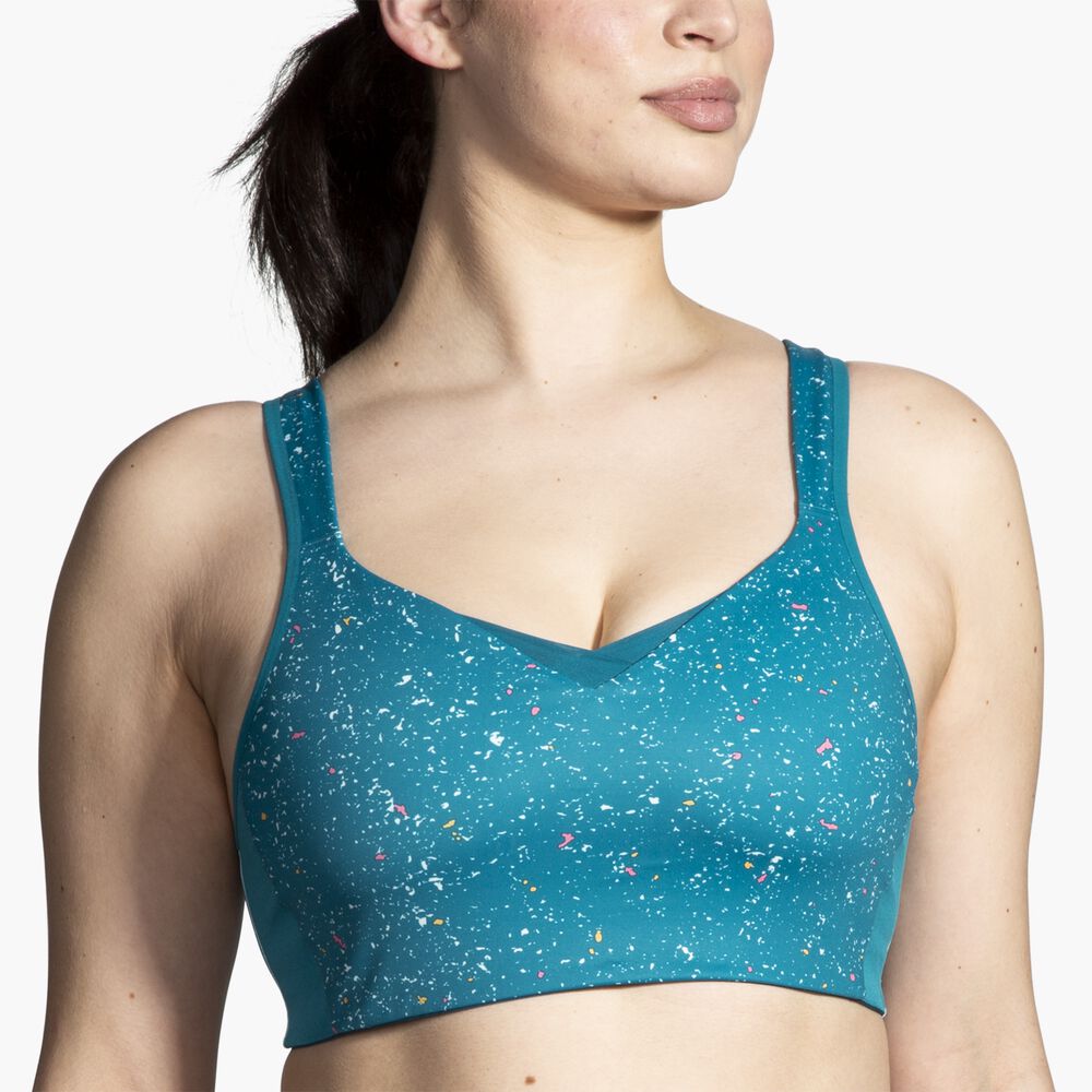 Brooks Convertible Sports Bra - Lagunen-Sprenkeldruck