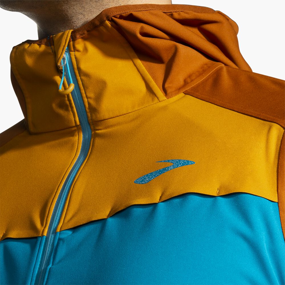 Brooks High Point Waterproof Jacket - Pazifik/Haselnussholz/Ocker