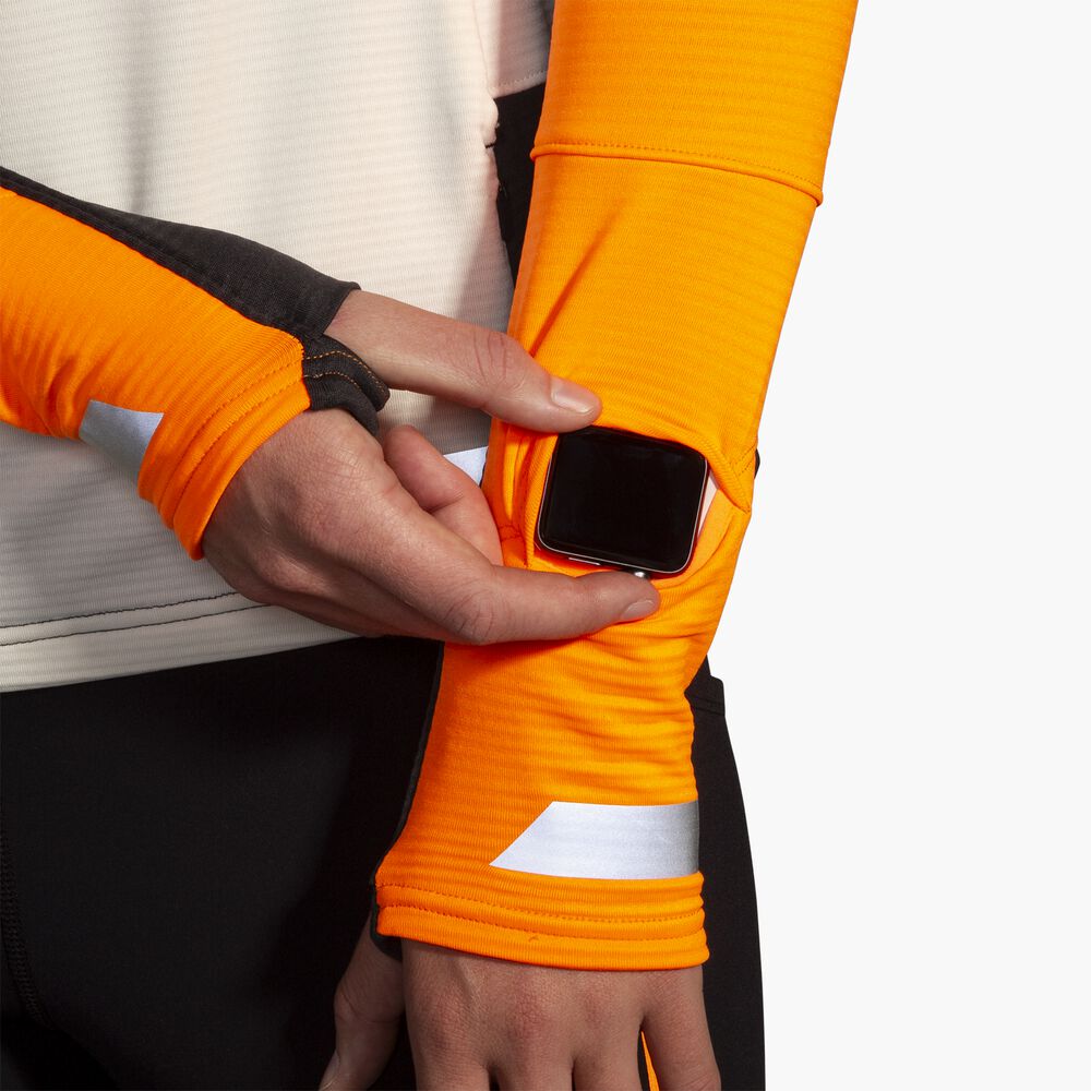 Brooks Run Visible Thermal Hoodie 2.0 - Ecru/Fluoro Flash/Schwarz