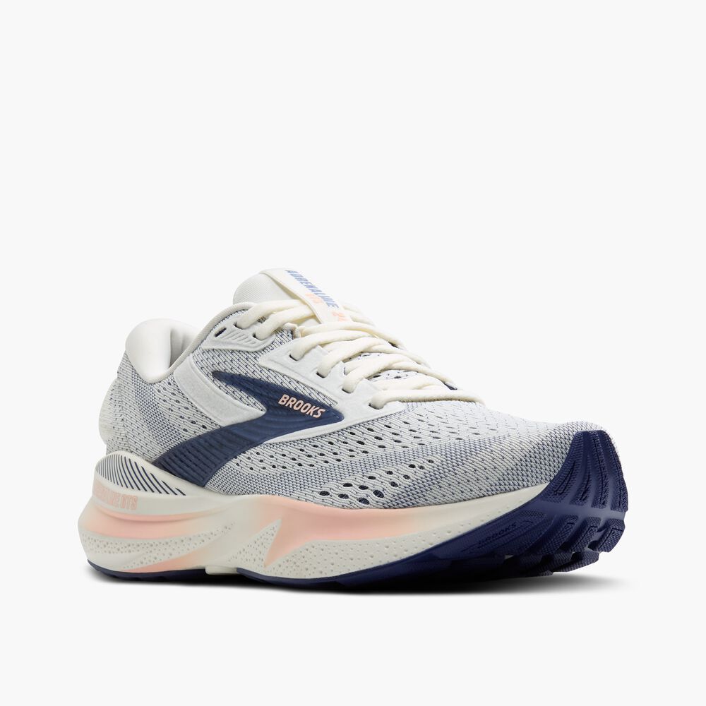 Brooks Adrenaline GTS 24 - Grau/Blaues Band/Pfirsich