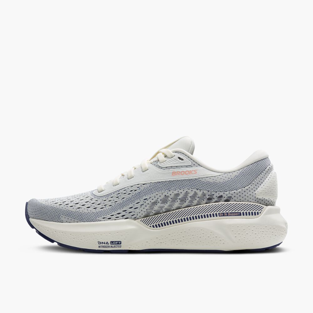 Brooks Adrenaline GTS 24 - Grau/Blaues Band/Pfirsich