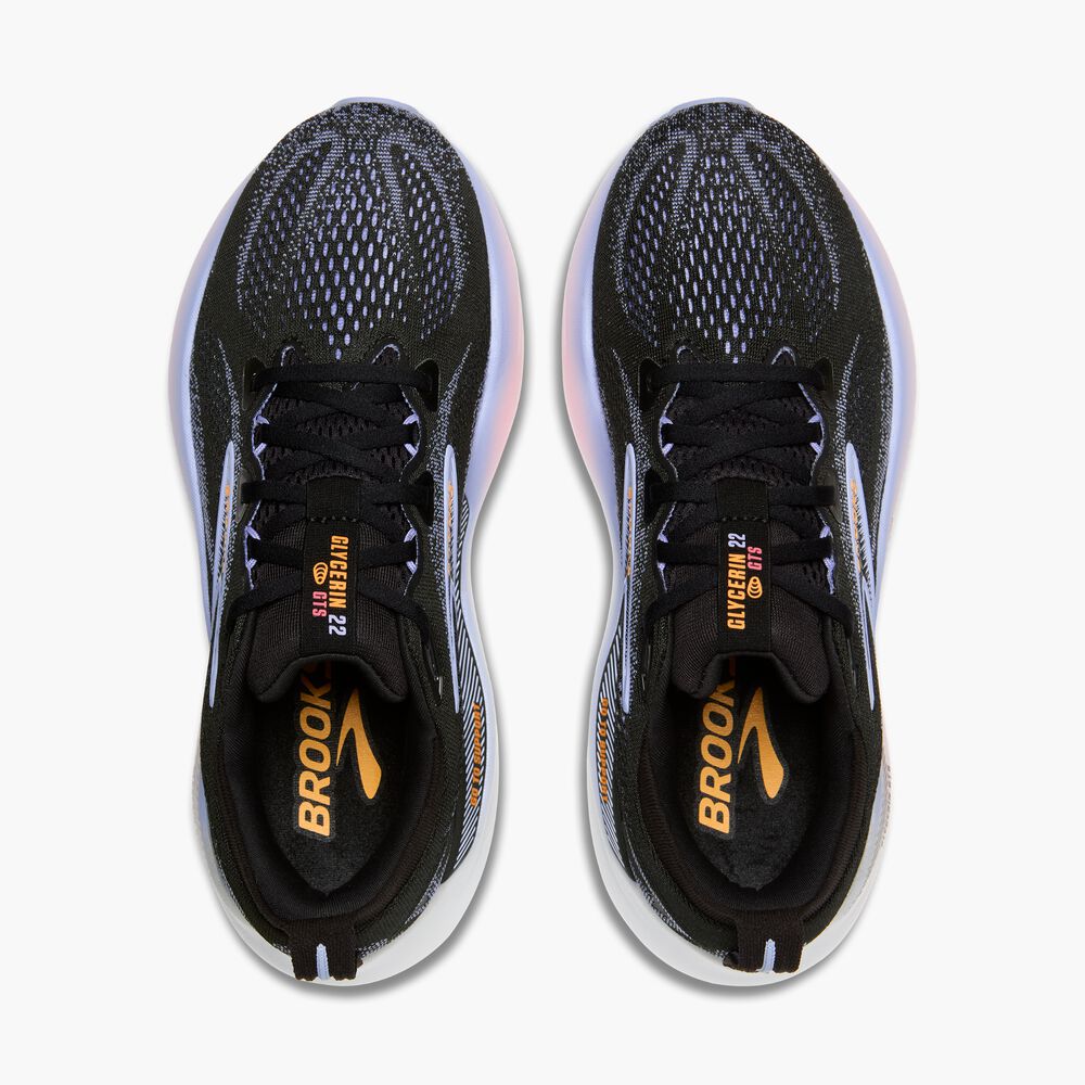Brooks Glycerin GTS 22 - Schwarz/Blaureiher/Orange