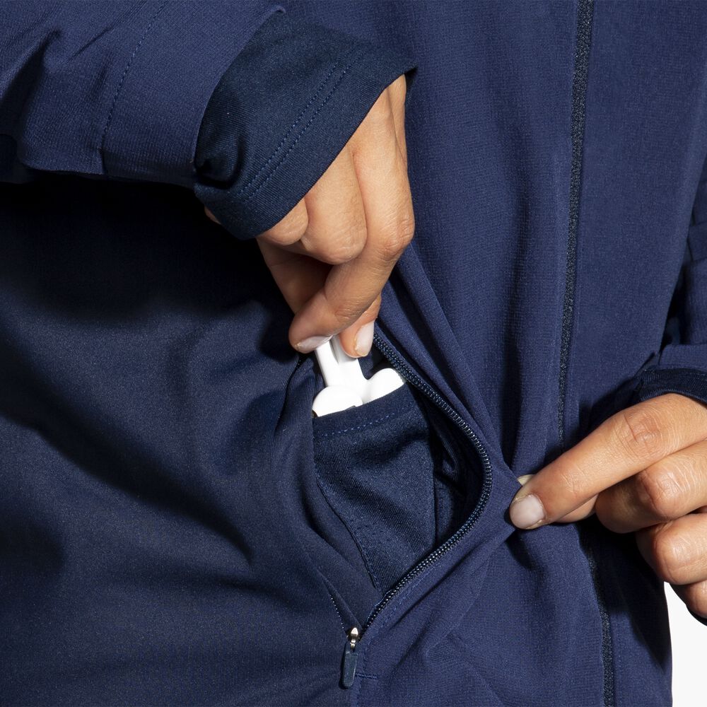 Brooks Fusion Hybrid Jacket - Marineblau/Blauer Blitz