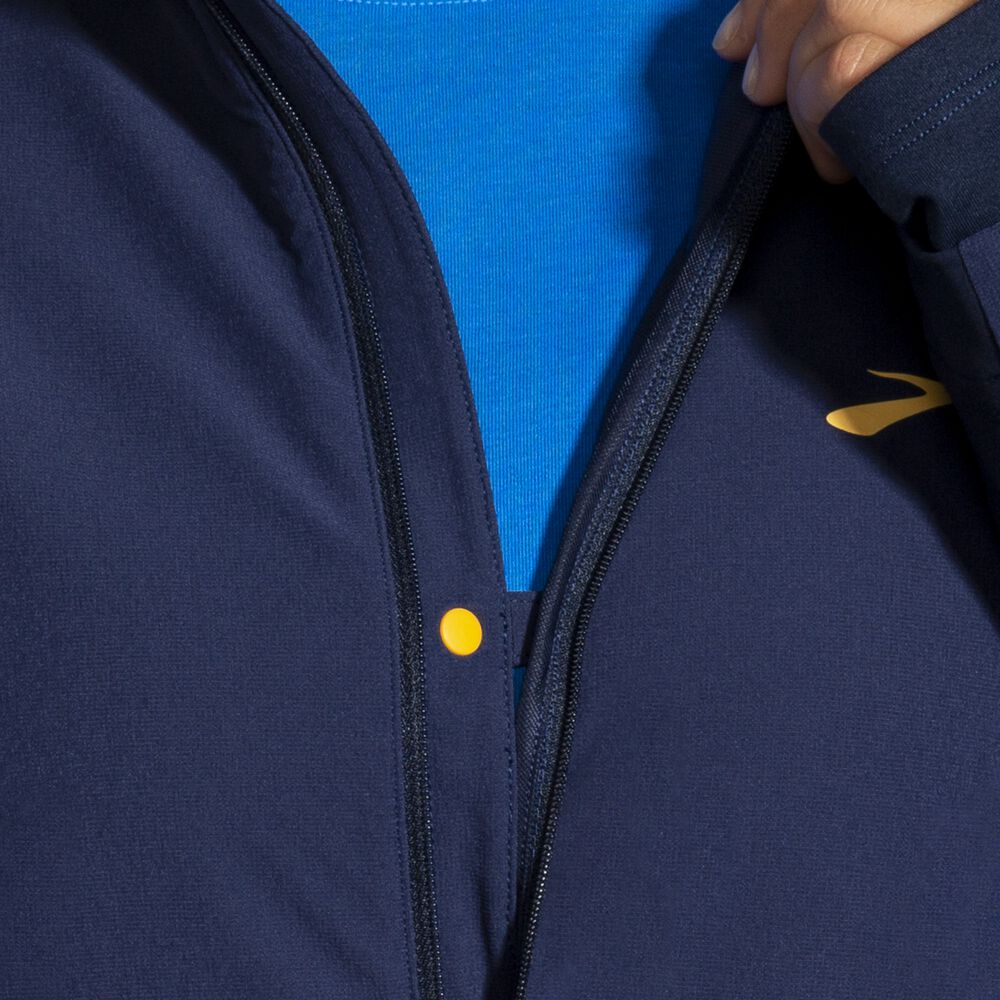 Brooks Fusion Hybrid Jacket - Marineblau/Blauer Blitz