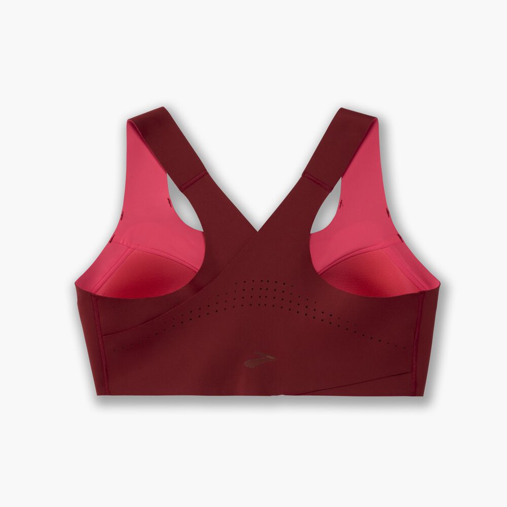 Brooks Dare Zip Run Bra - Beet