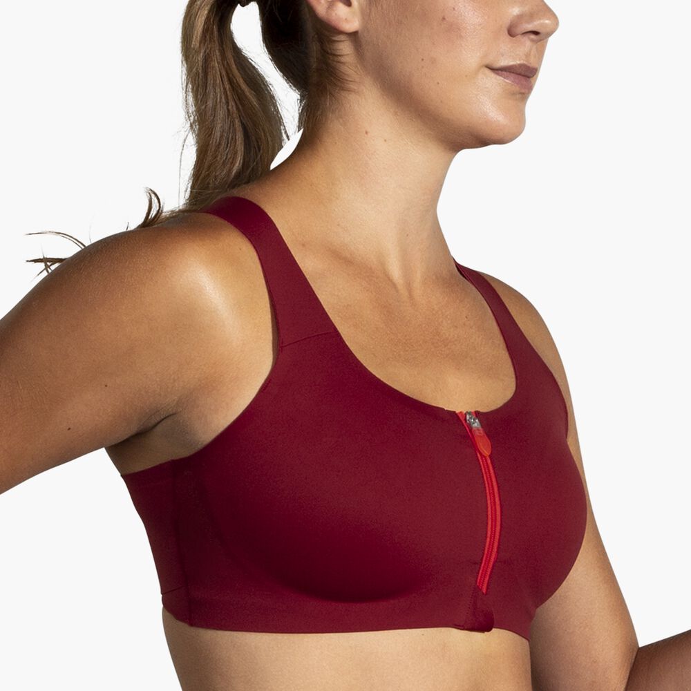 Brooks Dare Zip Run Bra - Beet