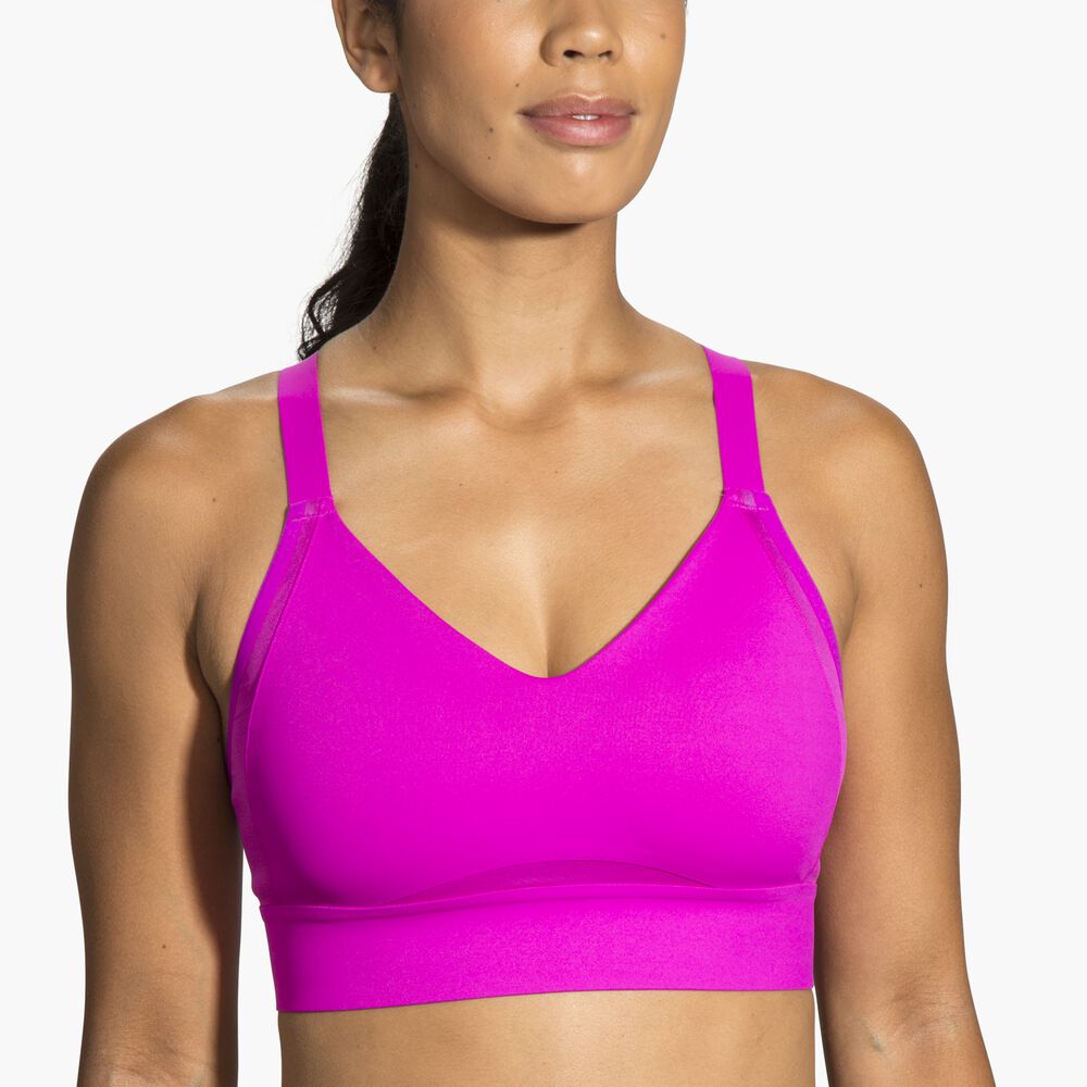 Brooks Interlace Sports Bra - Magenta/Heliotrop