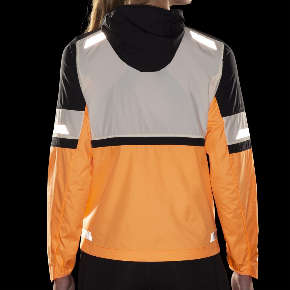 Brooks Run Visible Jacket 2.0 - Ecru/Fluoro Flash/Schwarz