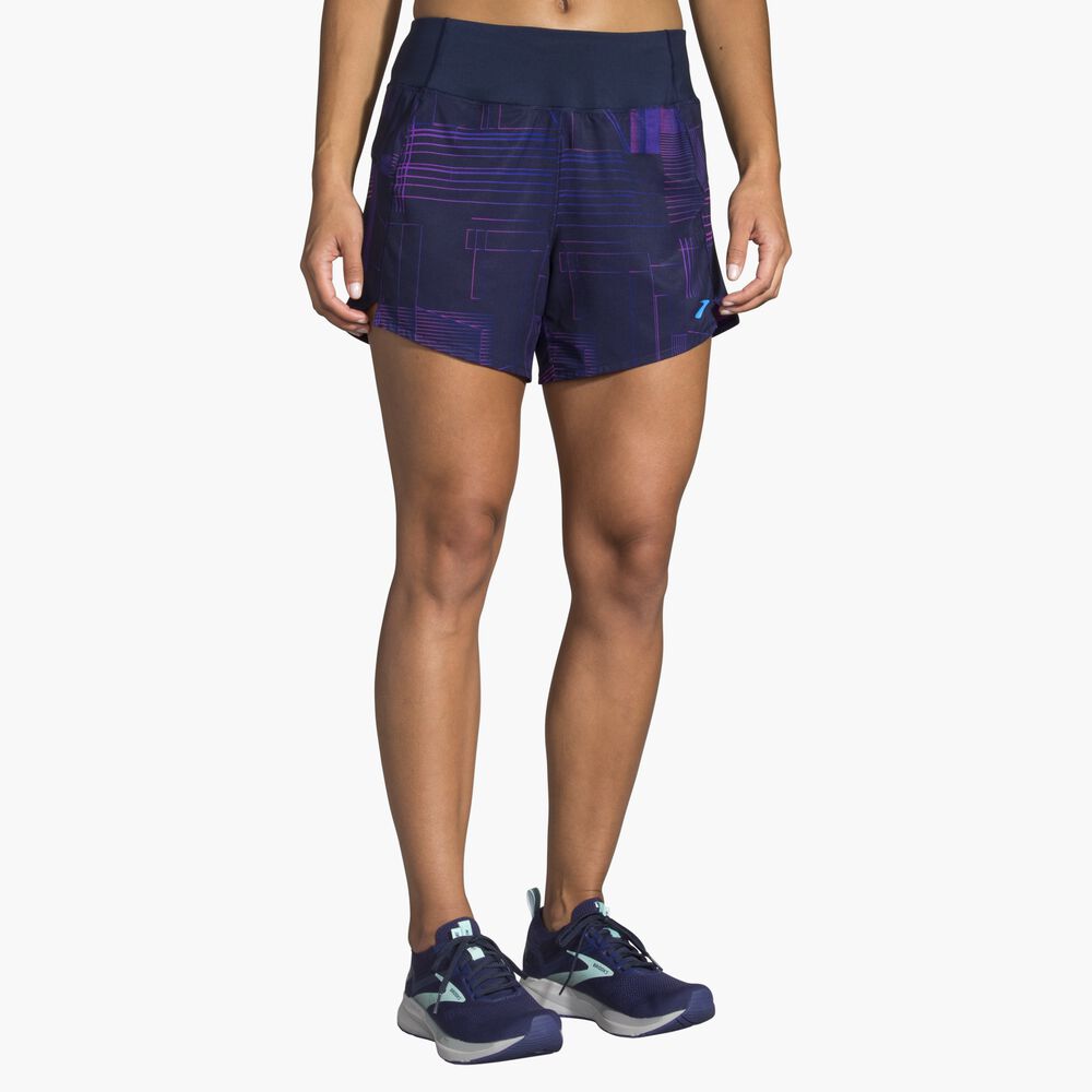 Brooks Chaser 5" Short - Matrix Navy Print