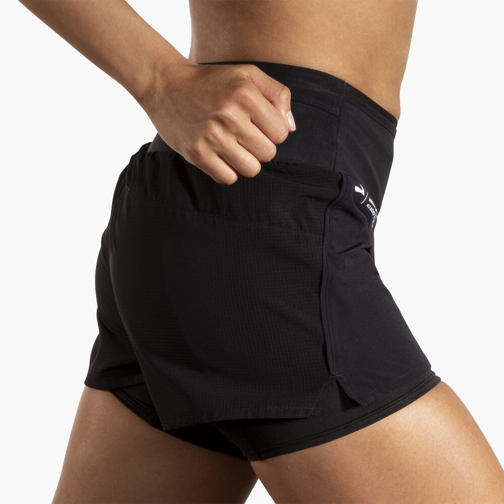 Brooks High Point 3" 2-in-1 Short 2.0 - Schwarz