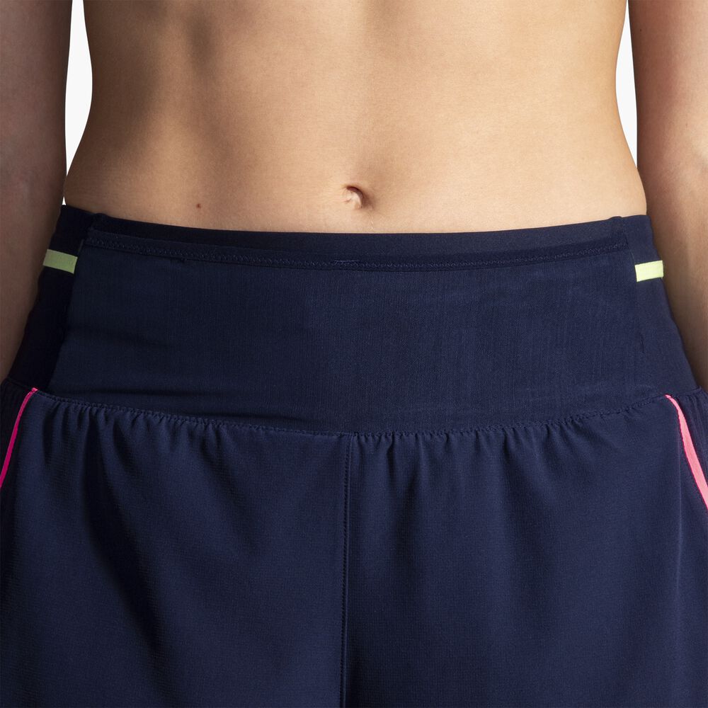 Brooks High Point 3" 2-in-1 Short 2.0 - Marineblau/Neopink