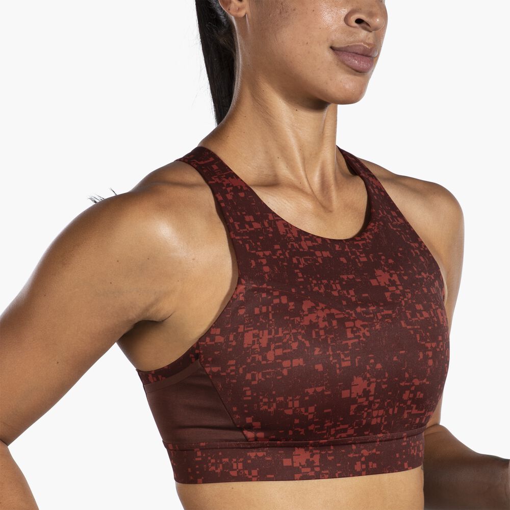 Brooks 3 Pocket Sports Bra - RR Glitch Print/Kupfer