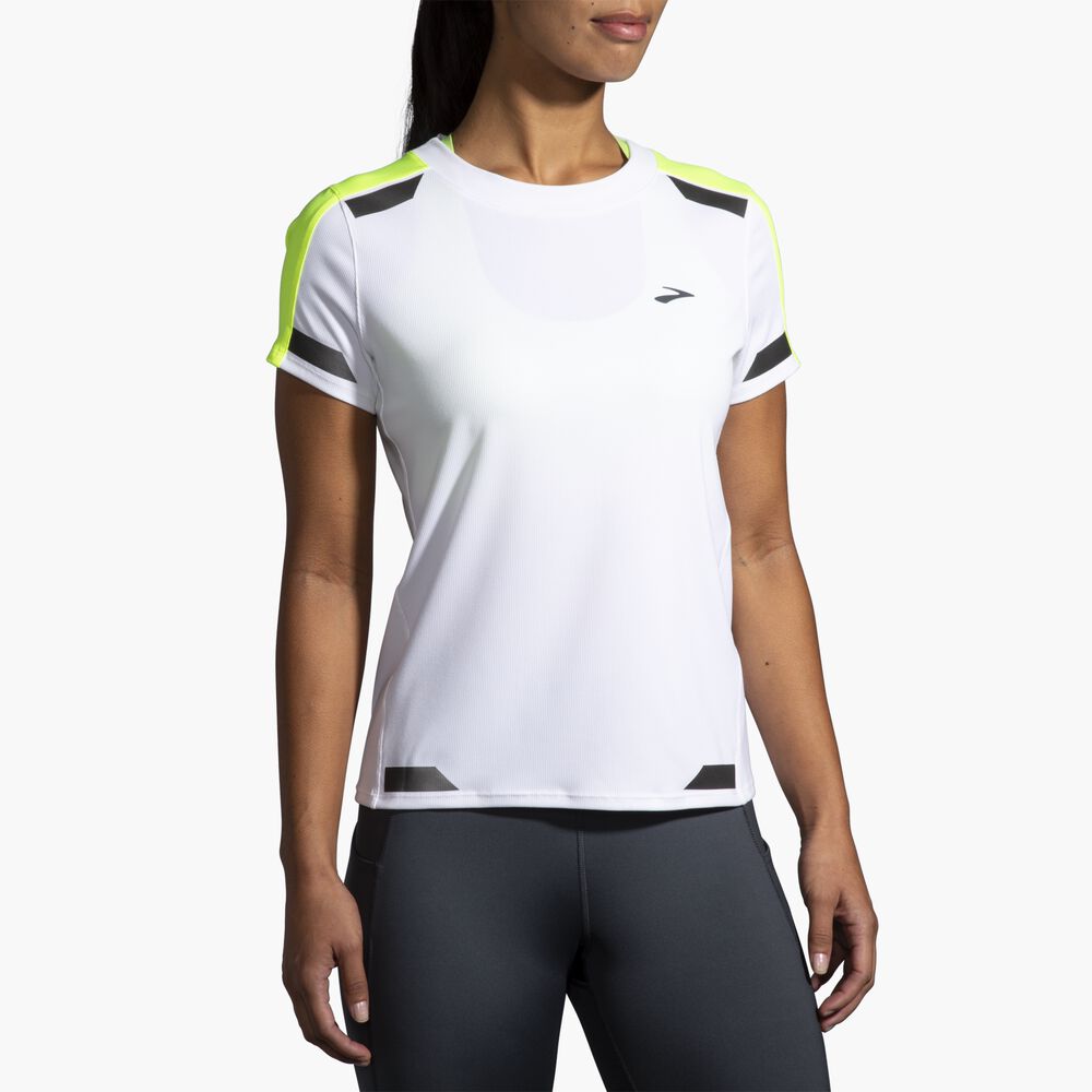 Brooks Run Visible Short Sleeve - Weiß/Nightlife