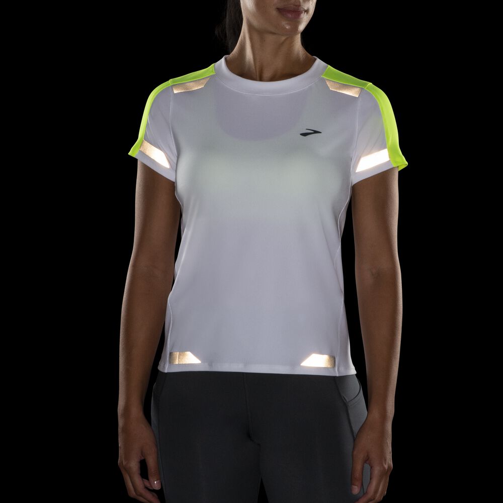 Brooks Run Visible Short Sleeve - Weiß/Nightlife