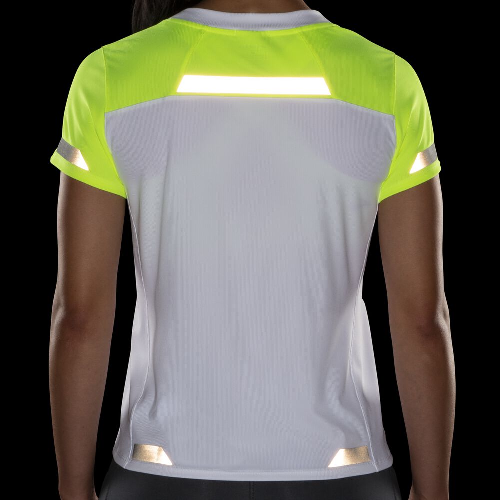 Brooks Run Visible Short Sleeve - Weiß/Nightlife