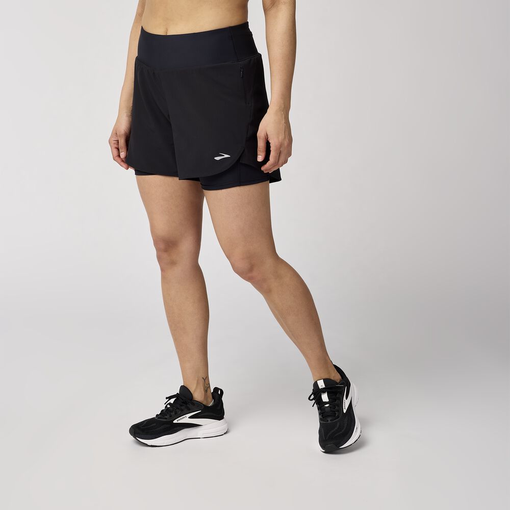 Brooks Chaser 5" 2-in-1 Short 2.0 - Schwarz