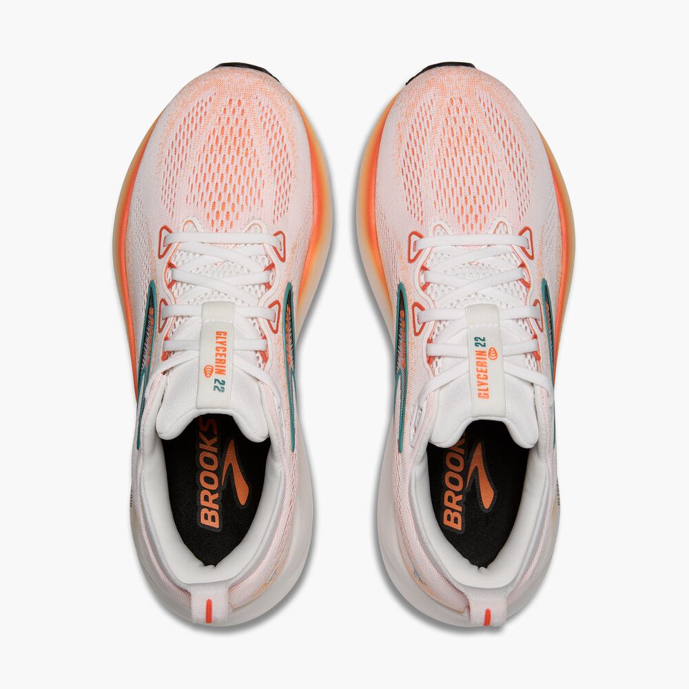 Brooks Glycerin 22 - Weiß/Orange/Grün Blau Schiefer