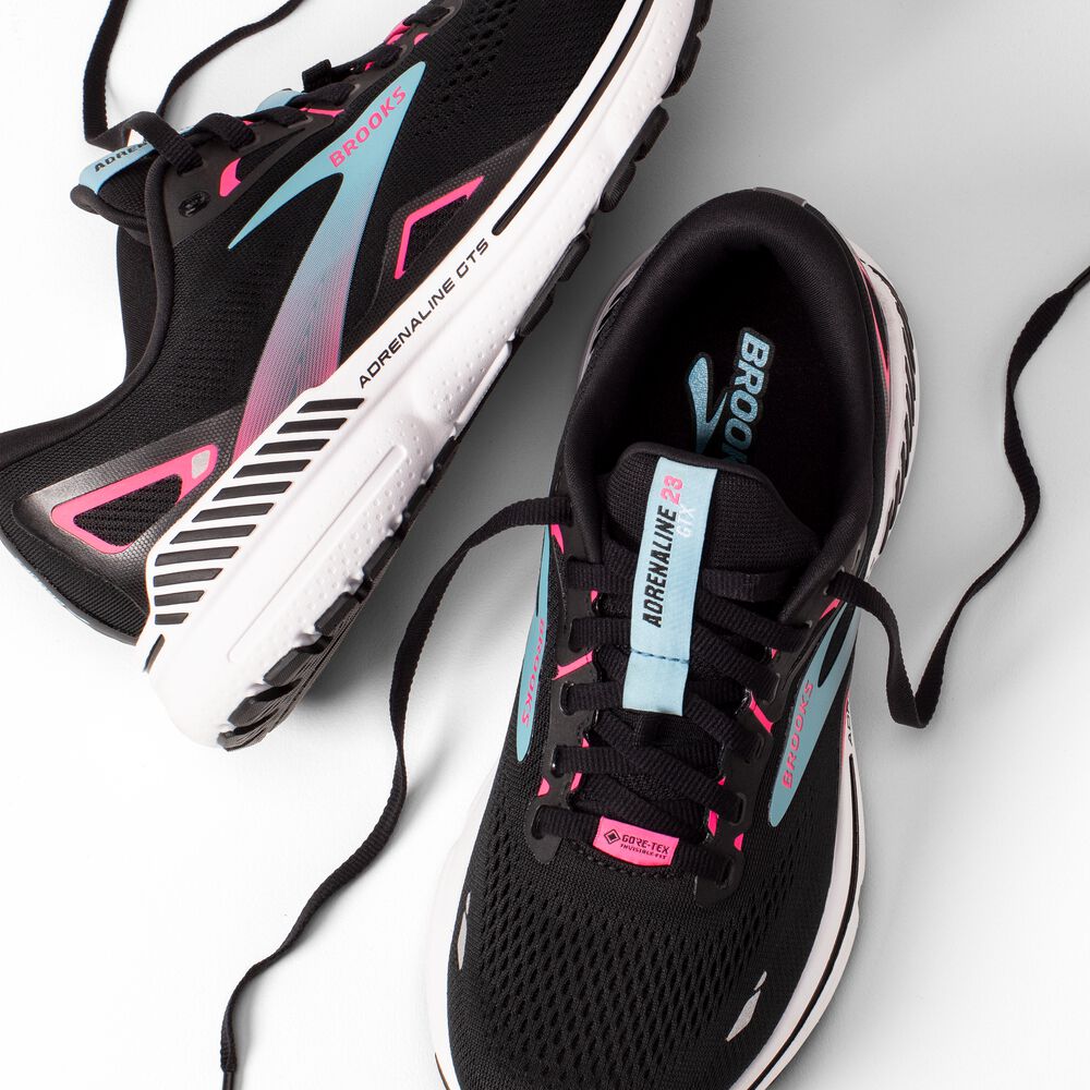 Brooks Adrenaline GTS 23 GTX - Schwarz/Knockout Pink/Aqua