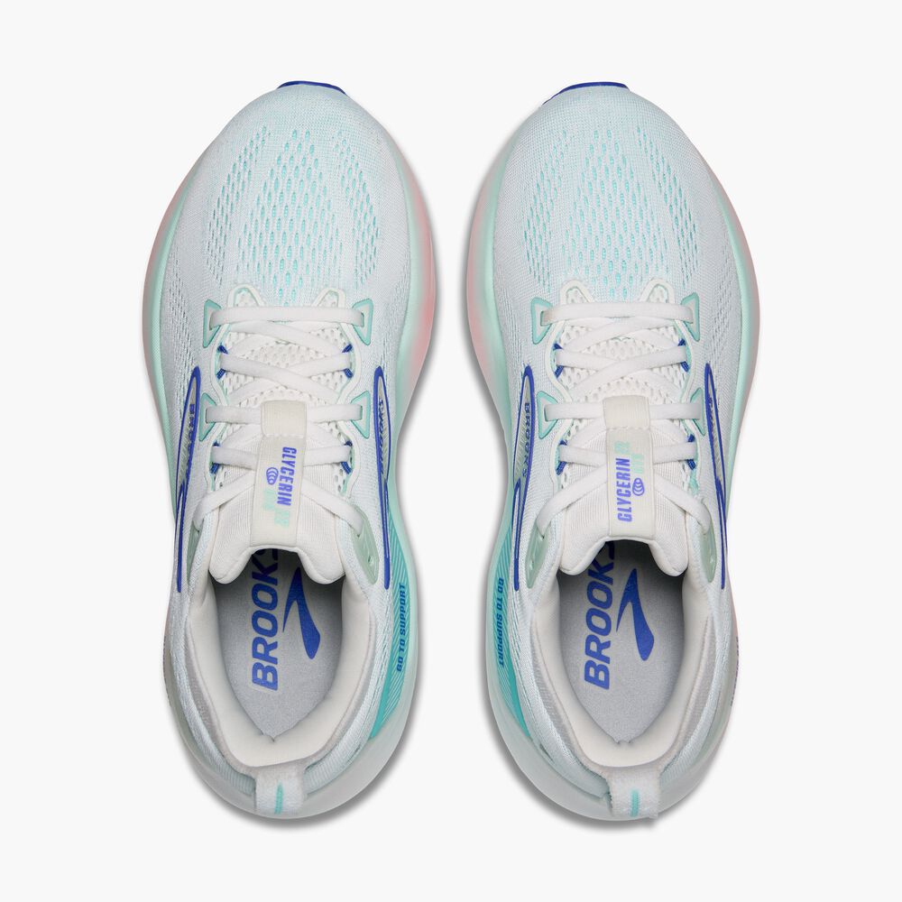 Brooks Glycerin GTS 22 - Weiß/Limpet Shell/Amparo Blau