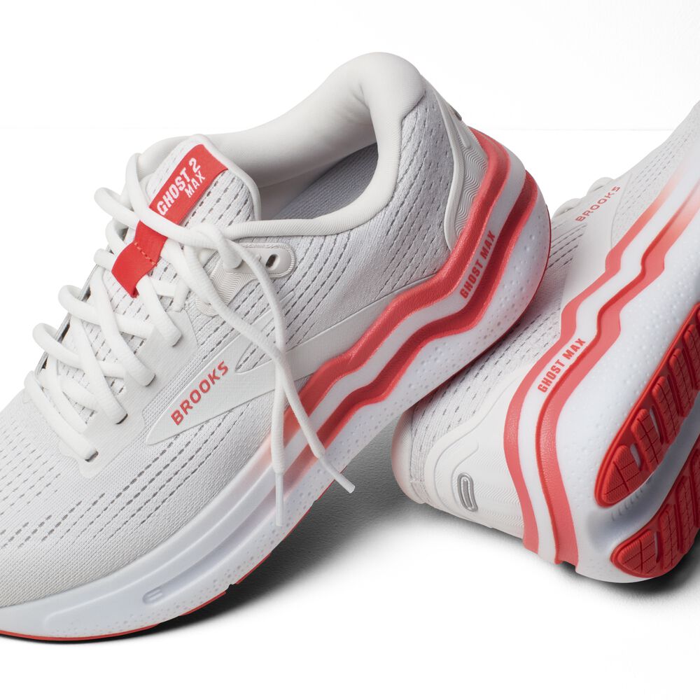Brooks Ghost Max 2 - Weiß/Koralle