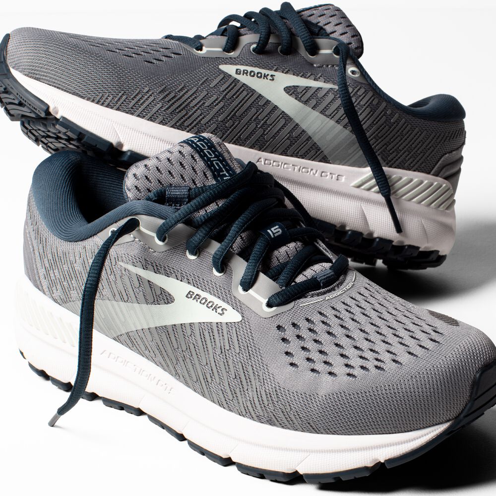 Brooks Addiction GTS 15 - Grau/Marineblau/Aqua
