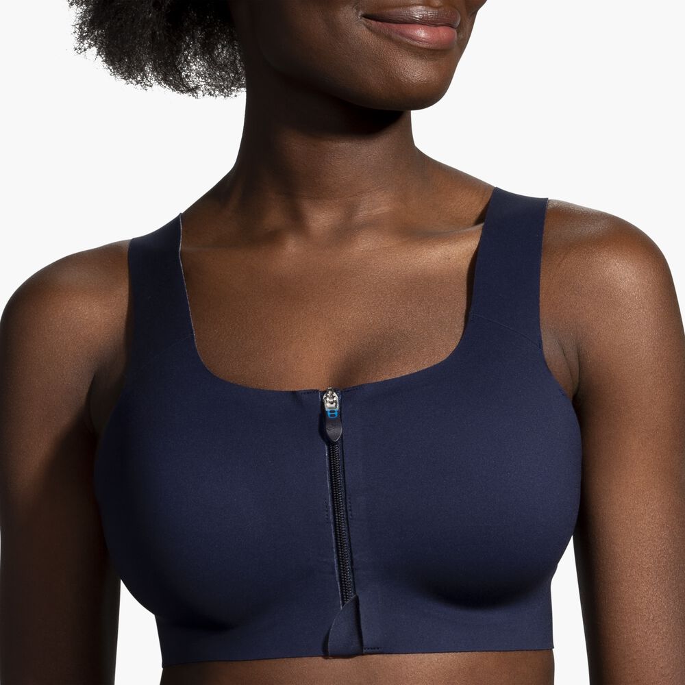 Brooks Dare Zip Run Bra - Marineblau