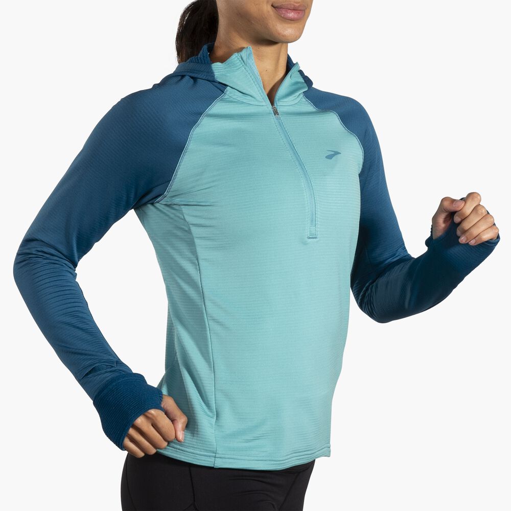 Brooks Notch Thermal Hoodie 2.0 - Aqua/Marokkanisches Blau