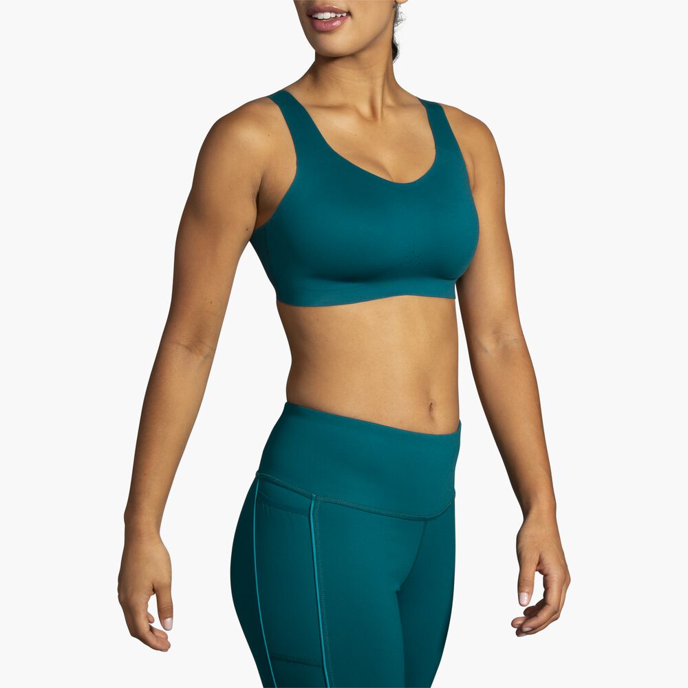 Brooks Dare Scoopback Run Bra - Tiefsee/Limette