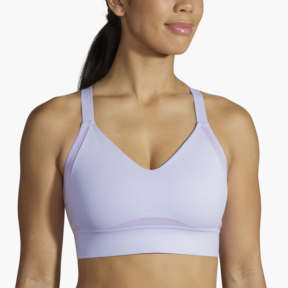Brooks Interlace Sports Bra - Violett-Strich