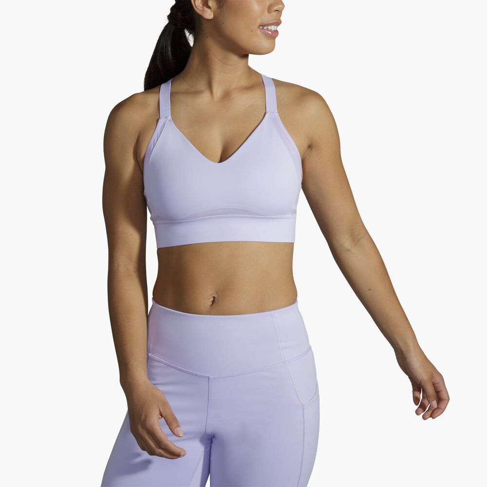 Brooks Interlace Sports Bra - Violett-Strich