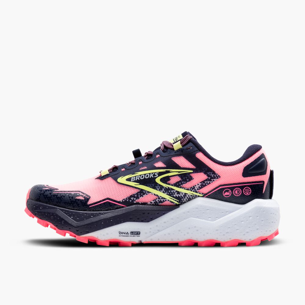 Brooks Caldera 7 - Pink/Peacoat/Sonniges Limettengrün