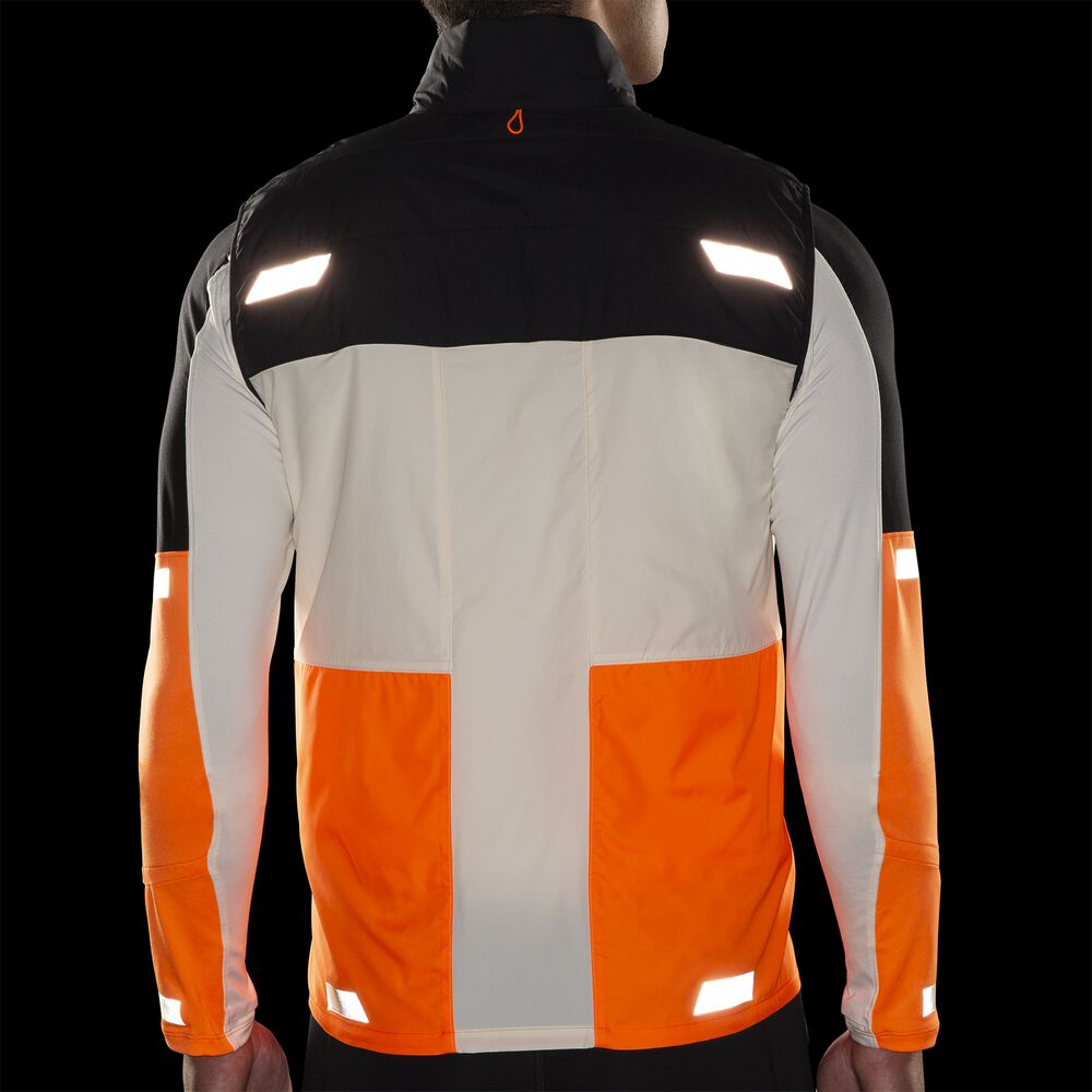 Brooks Run Visible Insulated Vest 2.0 - Ecru/Fluoro Flash/Schwarz