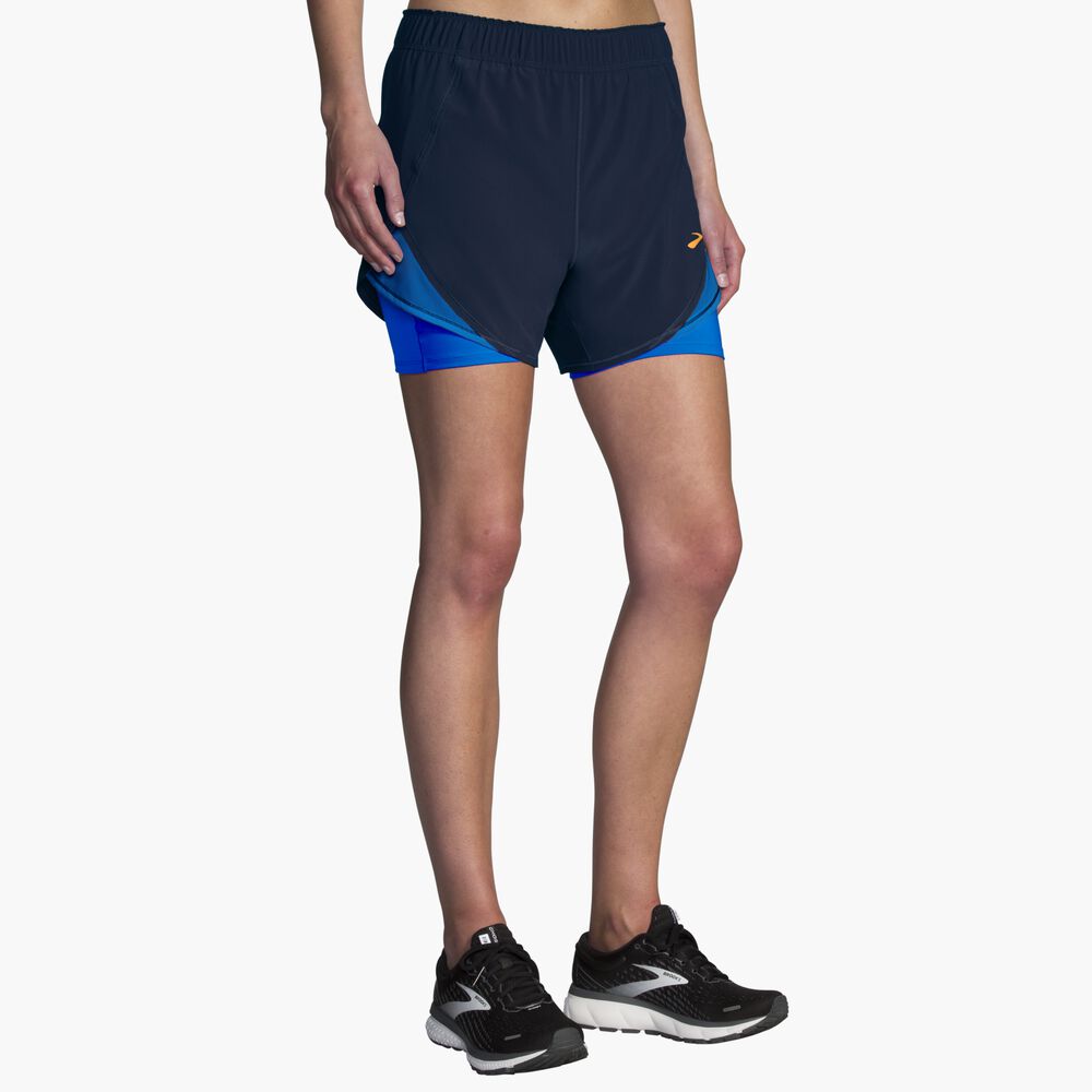 Brooks Chaser 5" 2-in-1 Short - Marineblau/Blau