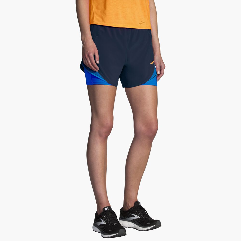 Brooks Chaser 5" 2-in-1 Short - Marineblau/Blau