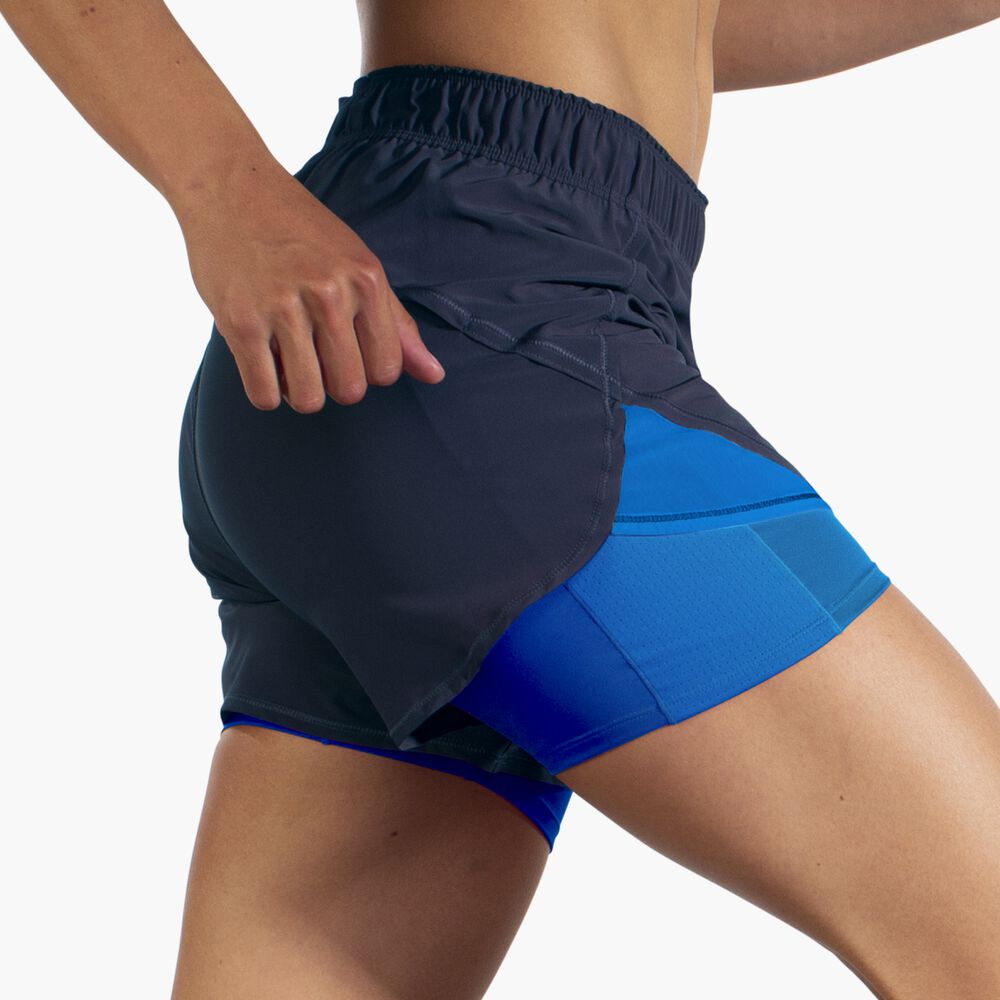 Brooks Chaser 5" 2-in-1 Short - Marineblau/Blau