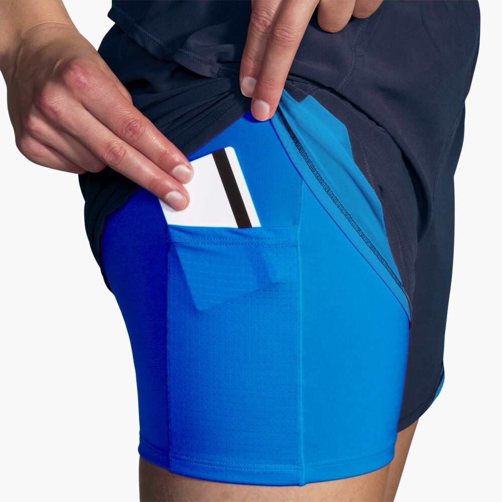 Brooks Chaser 5" 2-in-1 Short - Marineblau/Blau