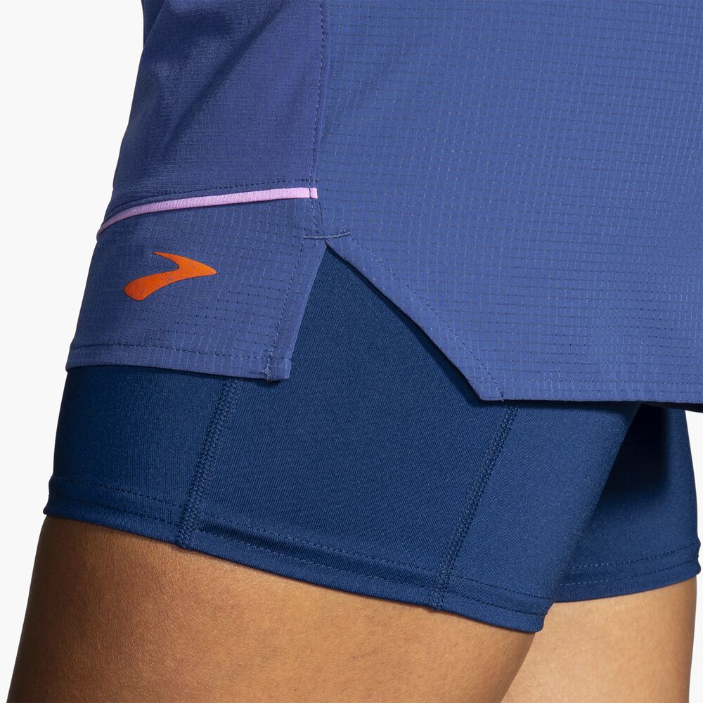 Brooks High Point 3" 2-in-1 Short - Ägäis/Hellschiefer