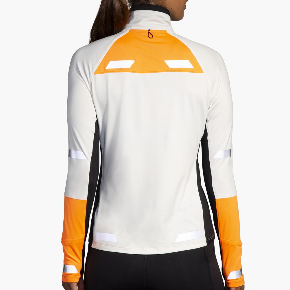 Brooks Run Visible 1/2 Zip 2.0 - Ecru/Fluoro Flash/Schwarz