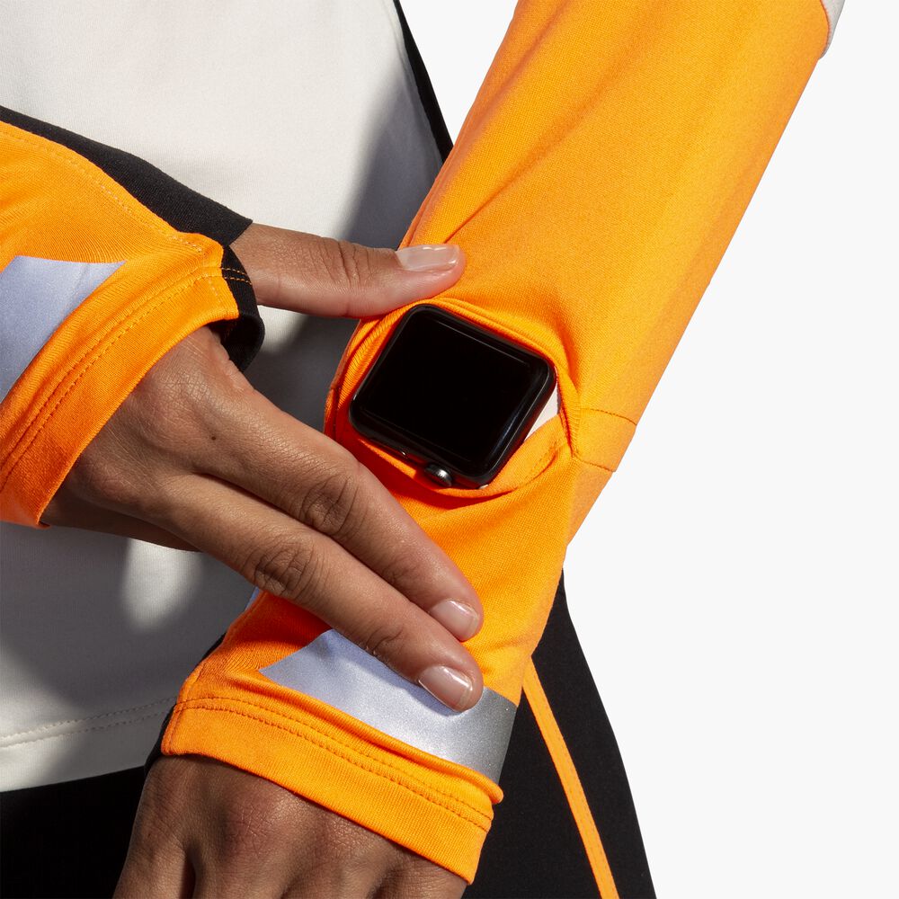 Brooks Run Visible 1/2 Zip 2.0 - Ecru/Fluoro Flash/Schwarz