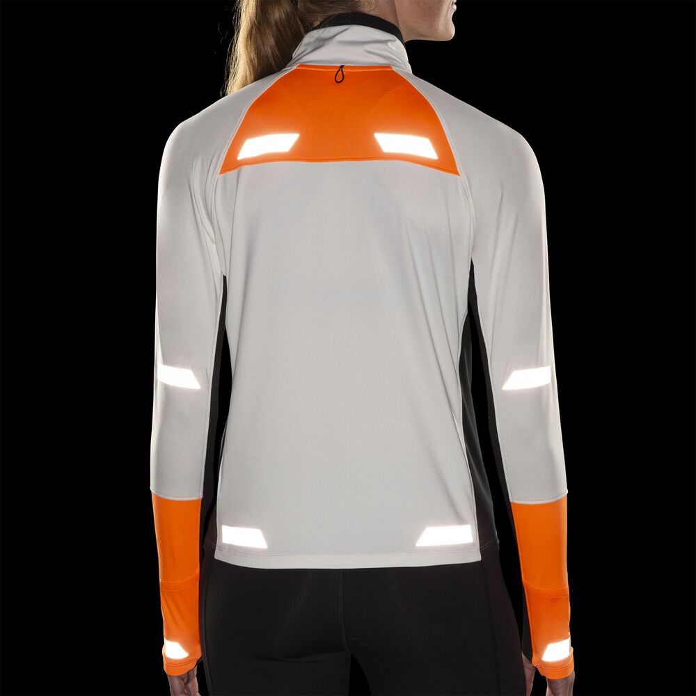 Brooks Run Visible 1/2 Zip 2.0 - Ecru/Fluoro Flash/Schwarz